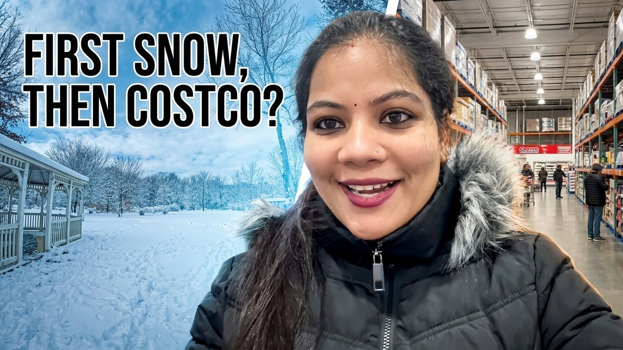 New Jersey में पहली बर्फ ❄️… और हम Costco क्यों पहुँच गए? | USA Vlog