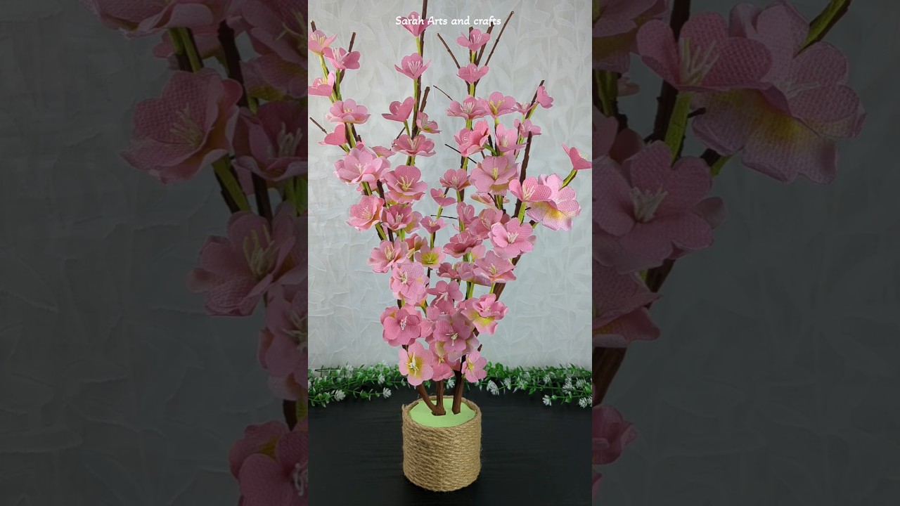 Beautiful cherry blossom tree made with tissue paper #diy #PaperCrafts #shorts