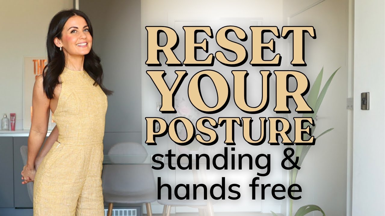 STANDING STRETCH to reset your posture ✨ HANDS FREE office yoga @WellWithHels 🤝