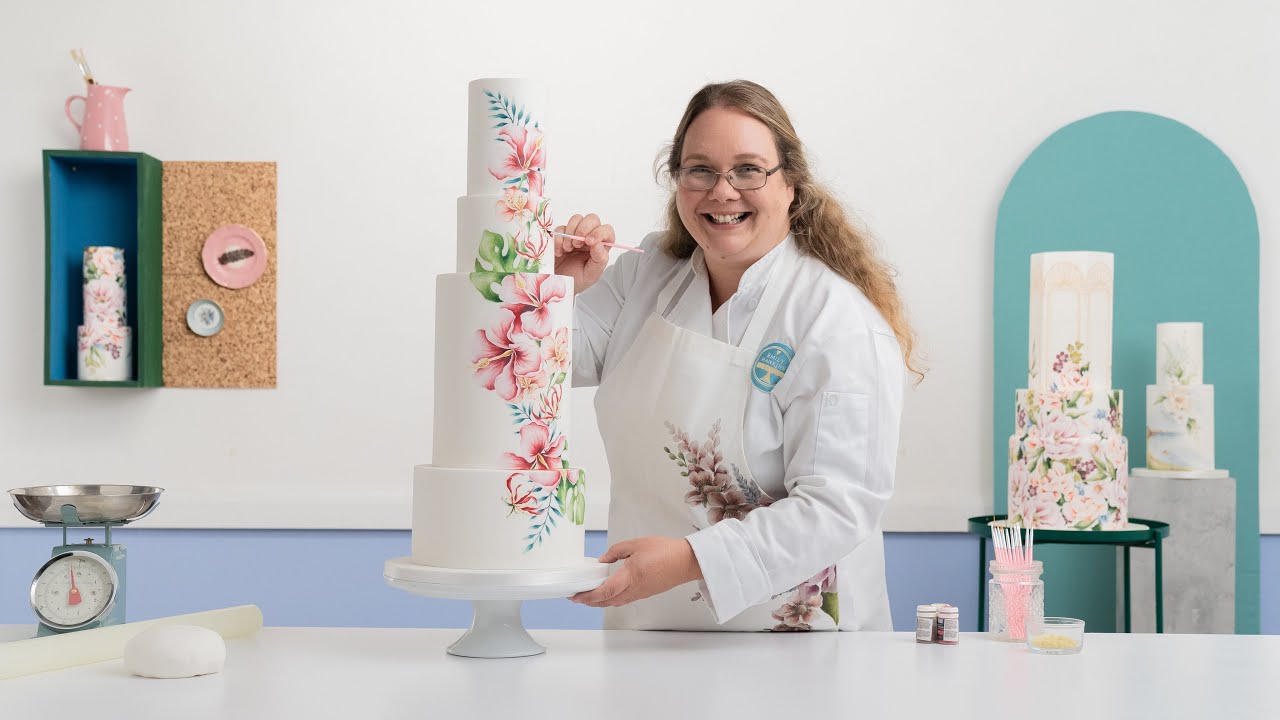 floral cake design - paint with cocoa butter  - a course on Domestika by Emily Hankins