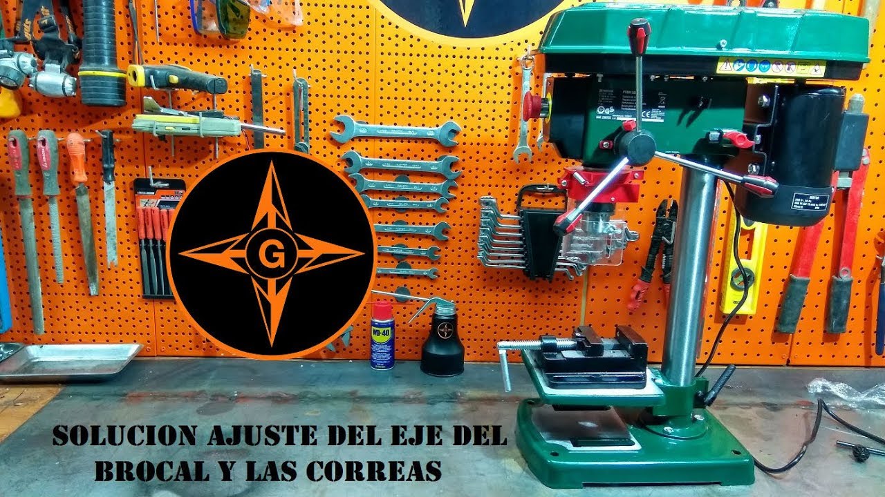 TALADRO DE COLUMNA PARKSIDE PTBM 500 D4 DE LIDL ,AJUSTE DE EJE Y CONFIGURACION DE CORREAS , GINESSOT