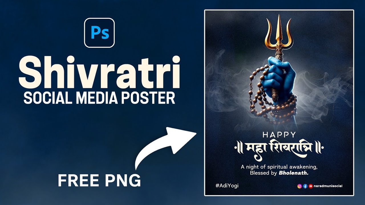 Mahashivratri Poster Design In Photoshop | Maha Shivratri Poster Design 2026 | Shivratri Post Design