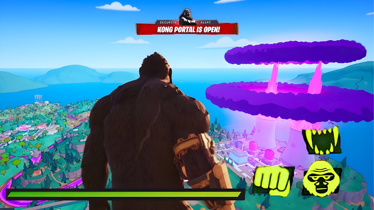 GODZILLA VS KONG ALL MYTHIC GUNS IN FORTNITE (NEW! Fortnite Chapter 6 The Simpsons)