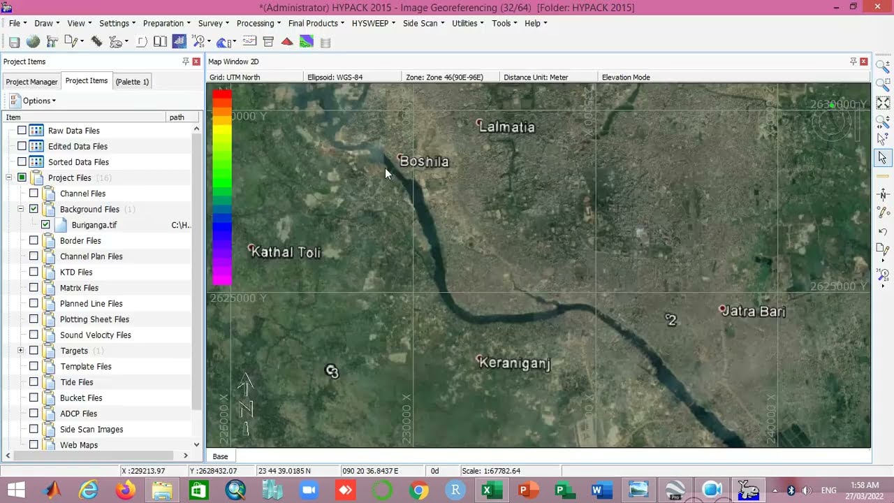 Hypack tutorial 02 (Image geo referencing and Survey Plan line creation)