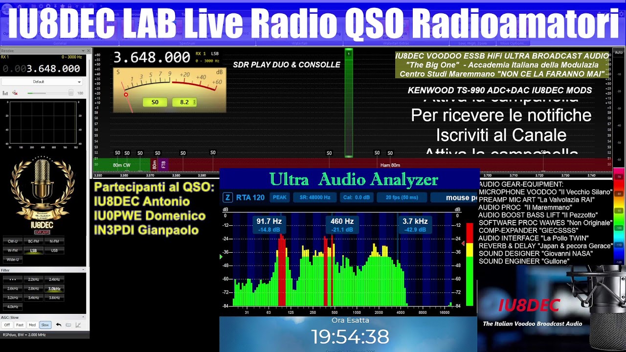 Radioamatori QSO  3.648 MHz 01/02/2026 #ESSB #Audio #HiFi #Voodoo #Broadcast #HAM #RADIO #Live