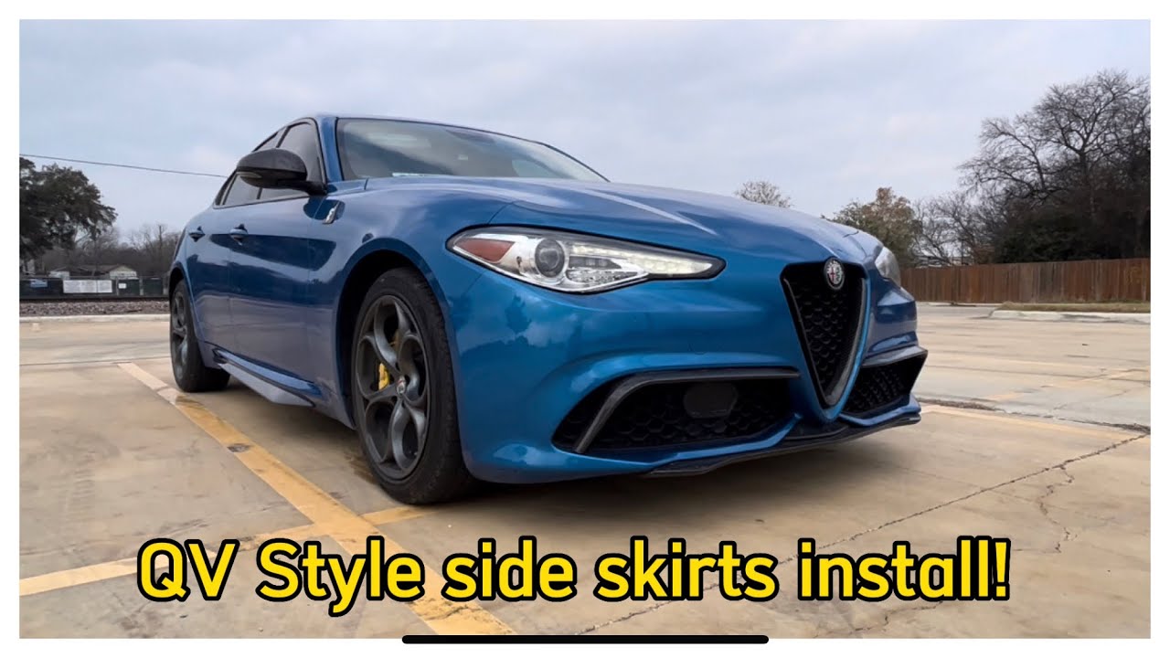 Alfa Romeo Giulia side skirt install (QV Style)