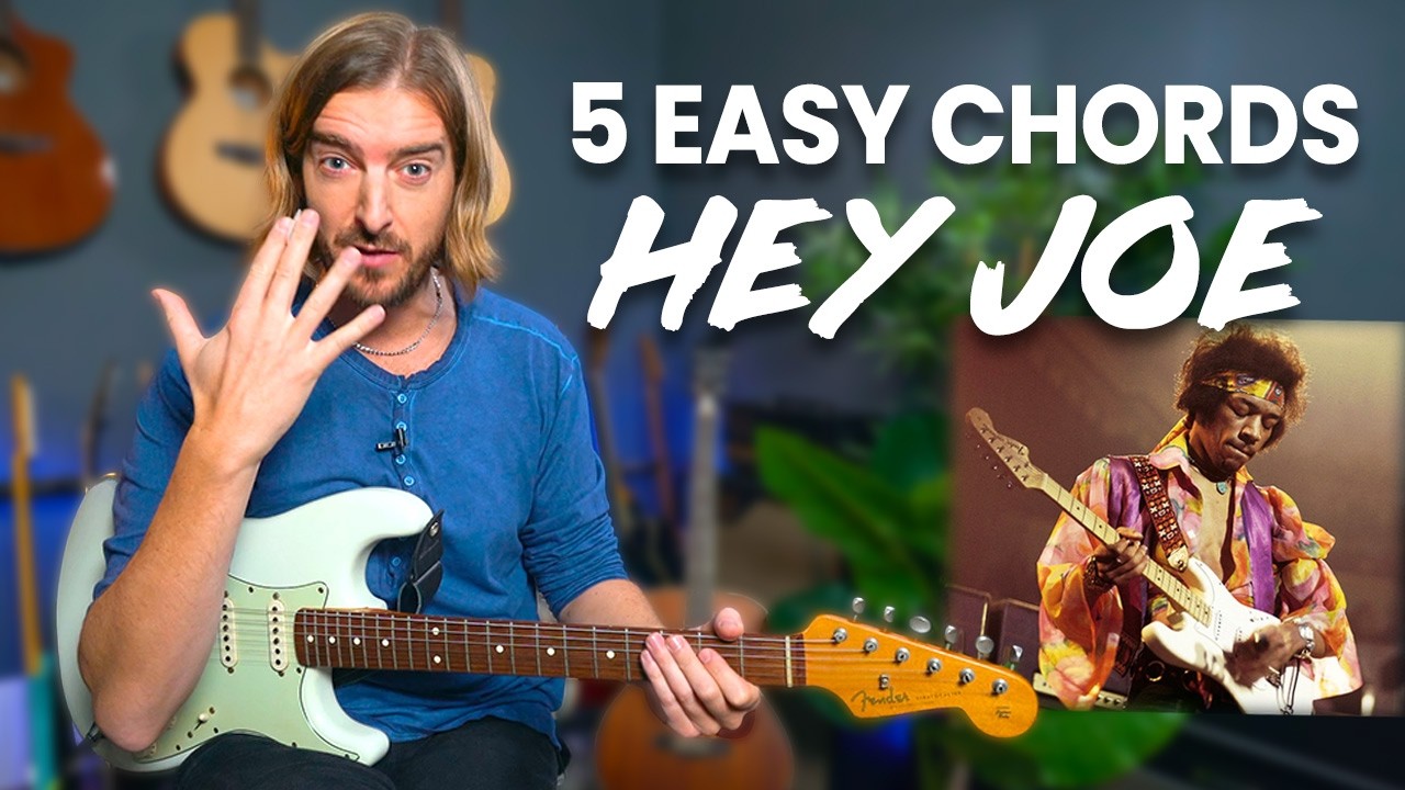 Hey Joe made EASY for BEGINNERS - 5 chords and EASY RIFFS!