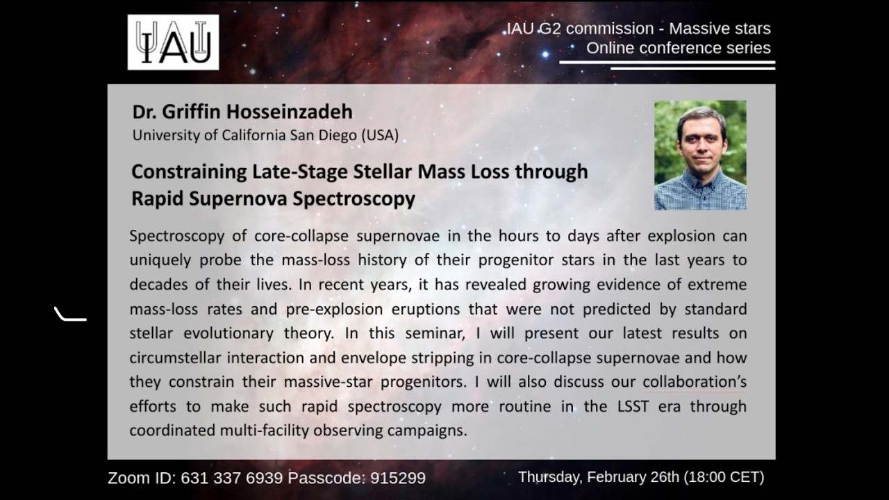 IAU G2 online conference series - Griffin Hosseinzadeh (University of California San Diego)