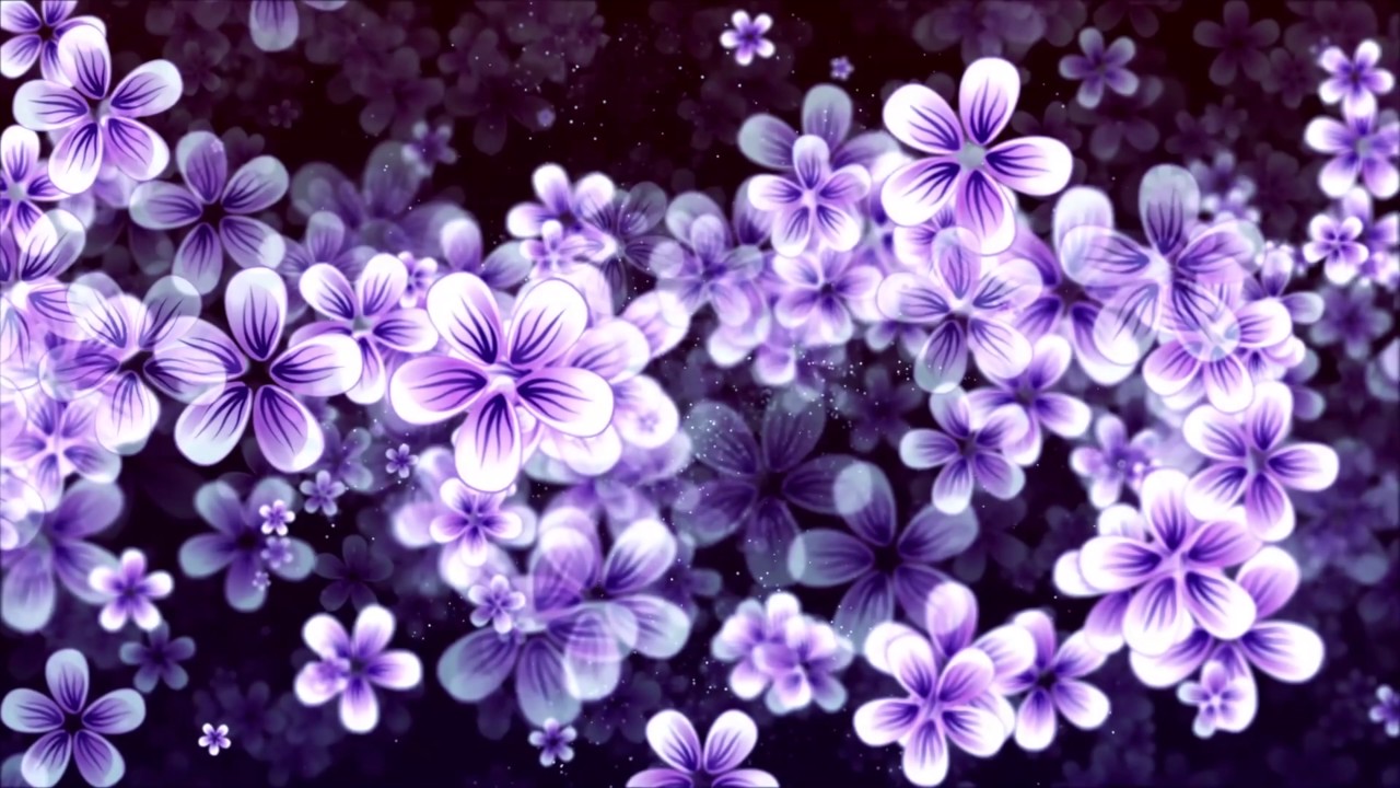 Hundreds of Moving Purple Flowers | 4K Relaxing Screensaver