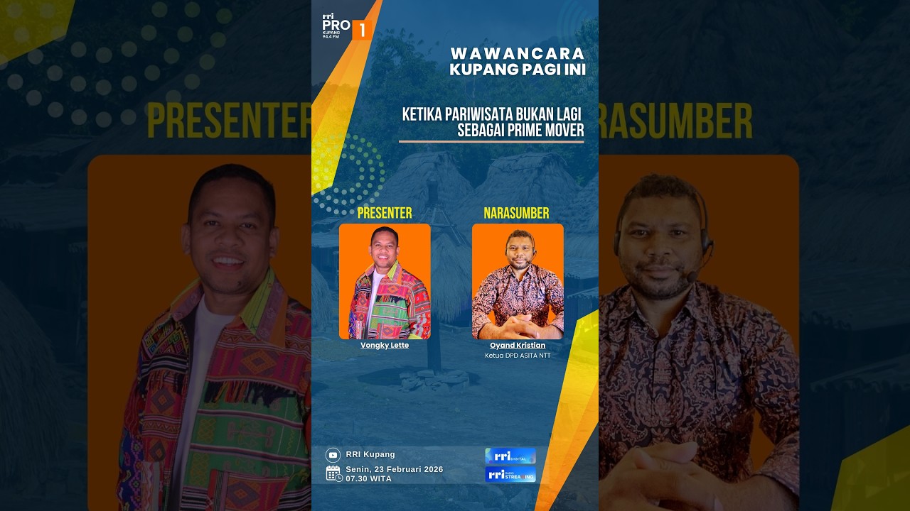 [LIVE] KETIKA PARIWISATA BUKAN LAGI SEBAGAI PRIME MOVER | WAWANCARA KUPANG PAGI INI | RRI KUPANG