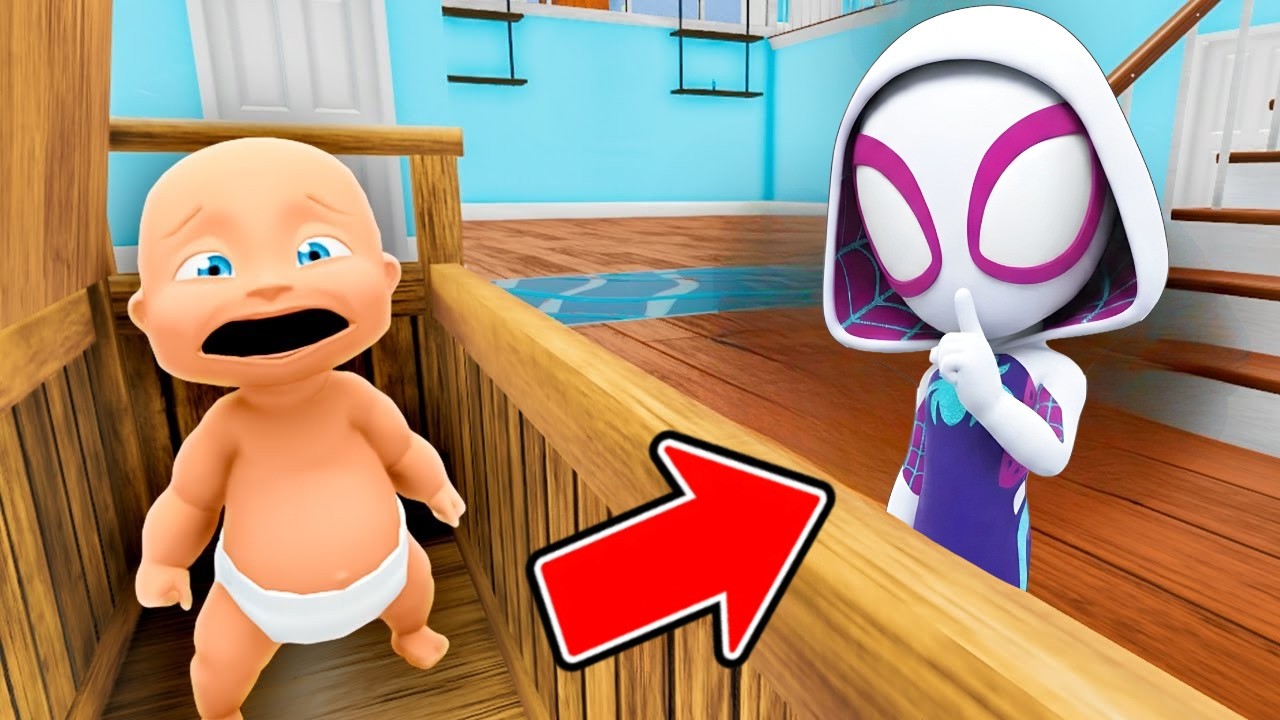 Baby and SPIDER GWEN Play Hide and Seek!