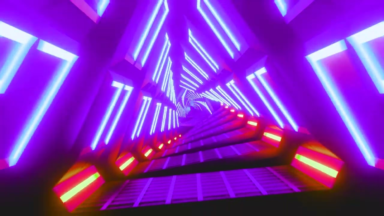 [4K] Purple Triangle Tunnel Loop - Clean Visuals