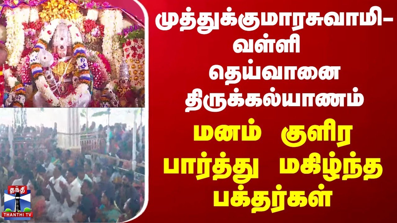 முத்துக்குமாரசுவாமி-வள்ளி தெய்வானை திருக்கல்யாணம் - மனம் குளிர பார்த்து மகிழ்ந்த பக்தர்கள்