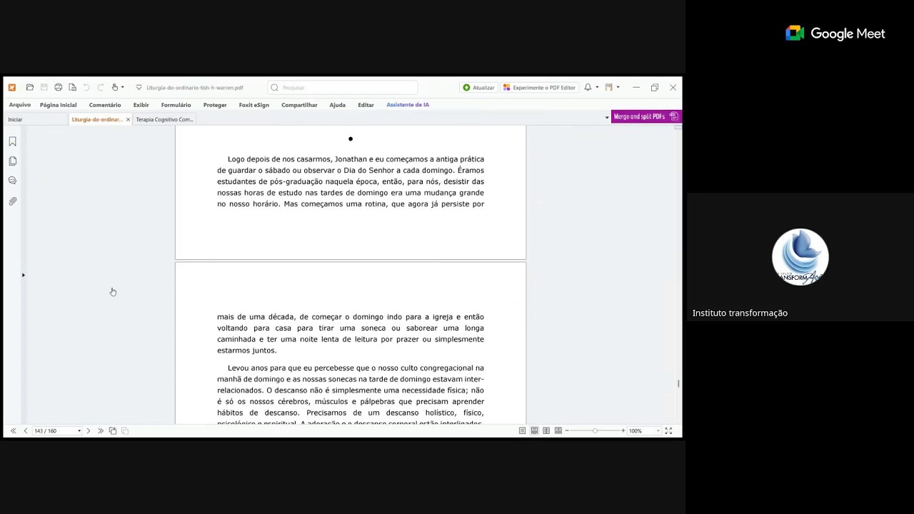 CLUBE DE LEITURA - A LITURGIA DO ORDINÁRIO - 27/02/2026