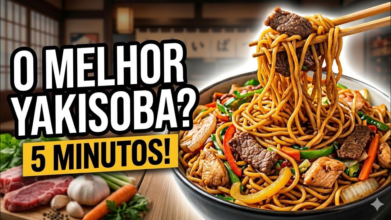 Yakisoba Caseiro Completo – Cheio de Legumes e com Molho Tarê Delicioso! 