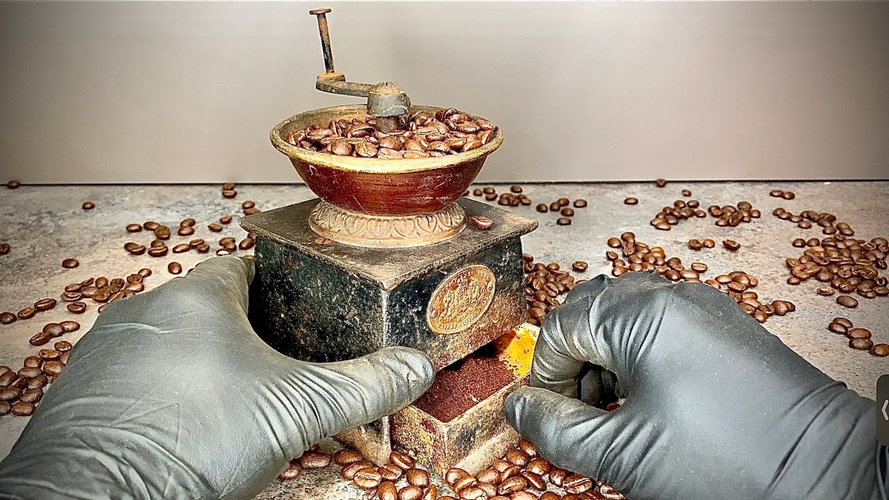 RUSTY Antique Coffee Grinder Unique RESTORATION