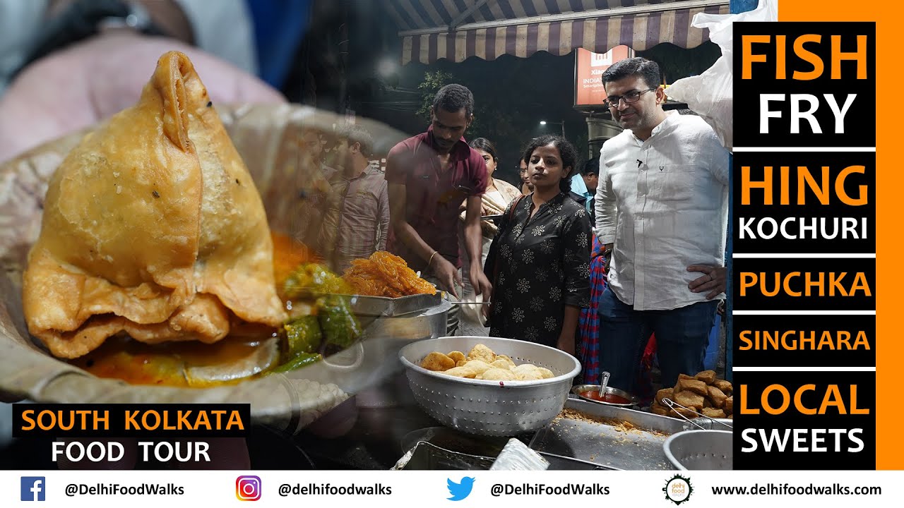 South KOLKATA Street FOOD Tour I Puchka + Singhara + Fish Fry + Hing Kochuri + Local Sweets