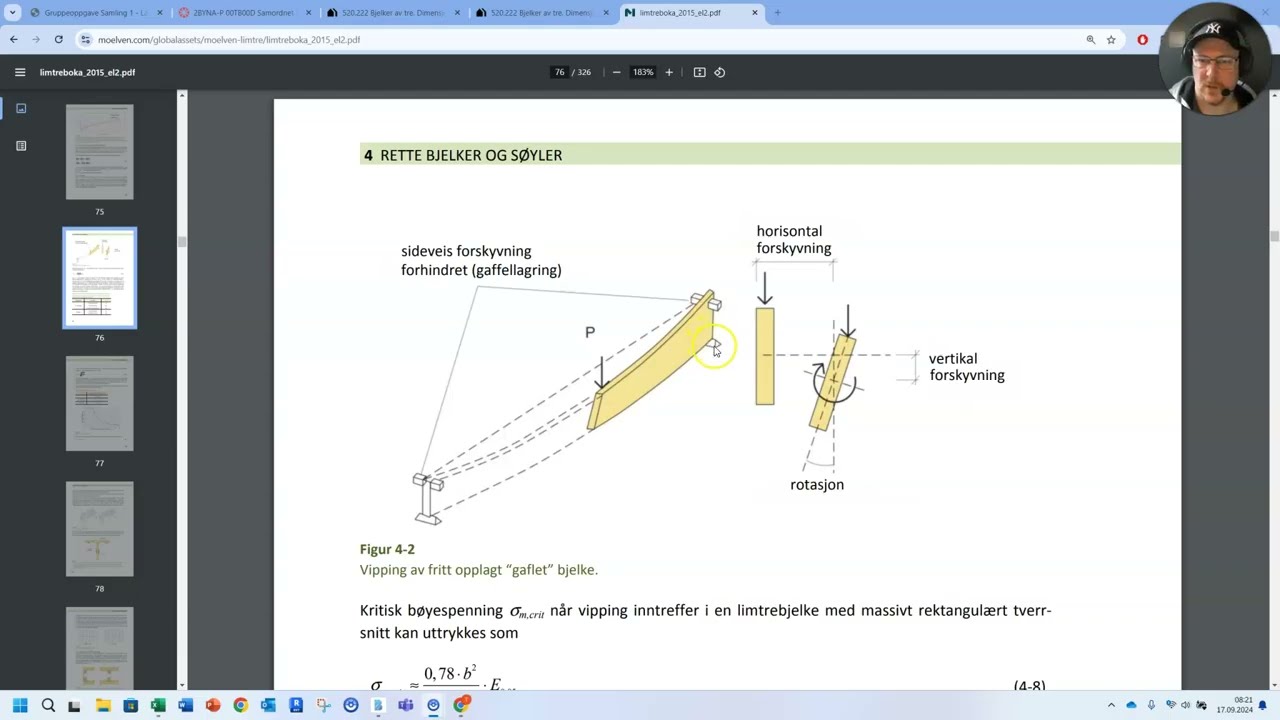 15 Dimensjonering limtre vipping