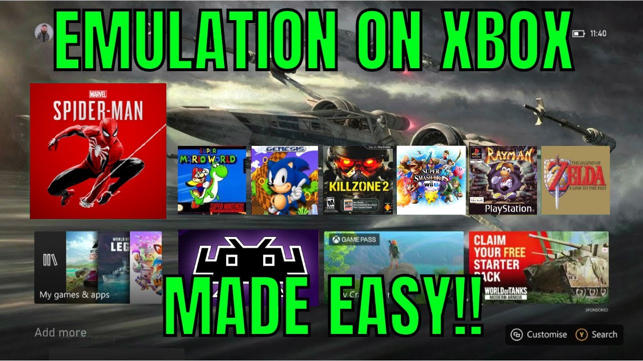 Install RetroArch on your Xbox console to emulate PlayStation/Nintendo/Sega games quick and easy.