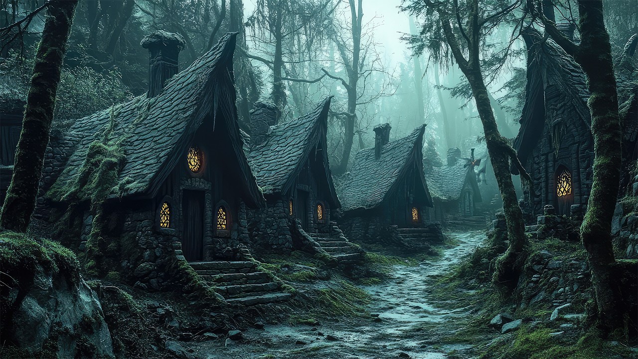 Enchanted Medieval Forest Village Glowing | Medieval Celtic Music for Relaxation & Deep