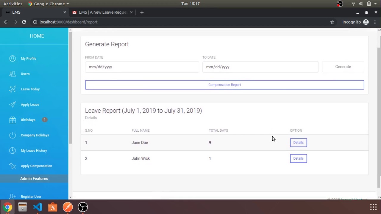 Open Source Leave Management System