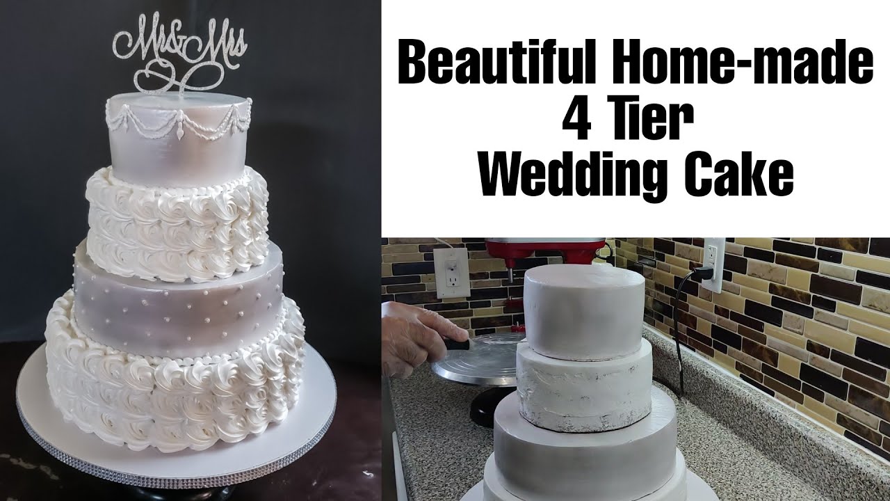 How to Make Wedding Cake | Whip Cream Tiered Cake | Wedding Cake Designs | Homemade Wedding Cake