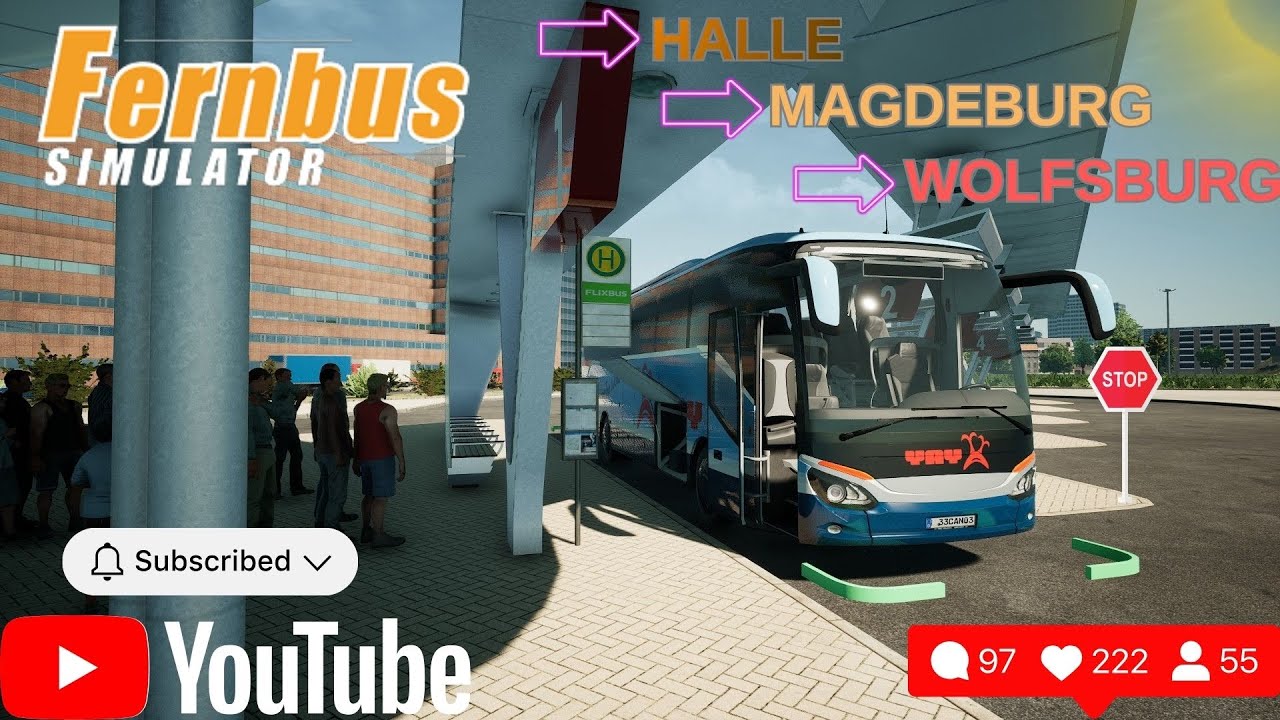 ALMANYA YOLLARINDA UZUN BİR GÜN! 🚌 Halle'den Wolfsburg'a Direksiyon Sallıyoruz #fernbussimulator