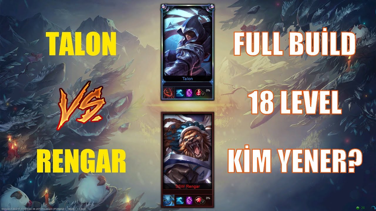 Talon vs Rengar Full Build 18 Level 1v1
