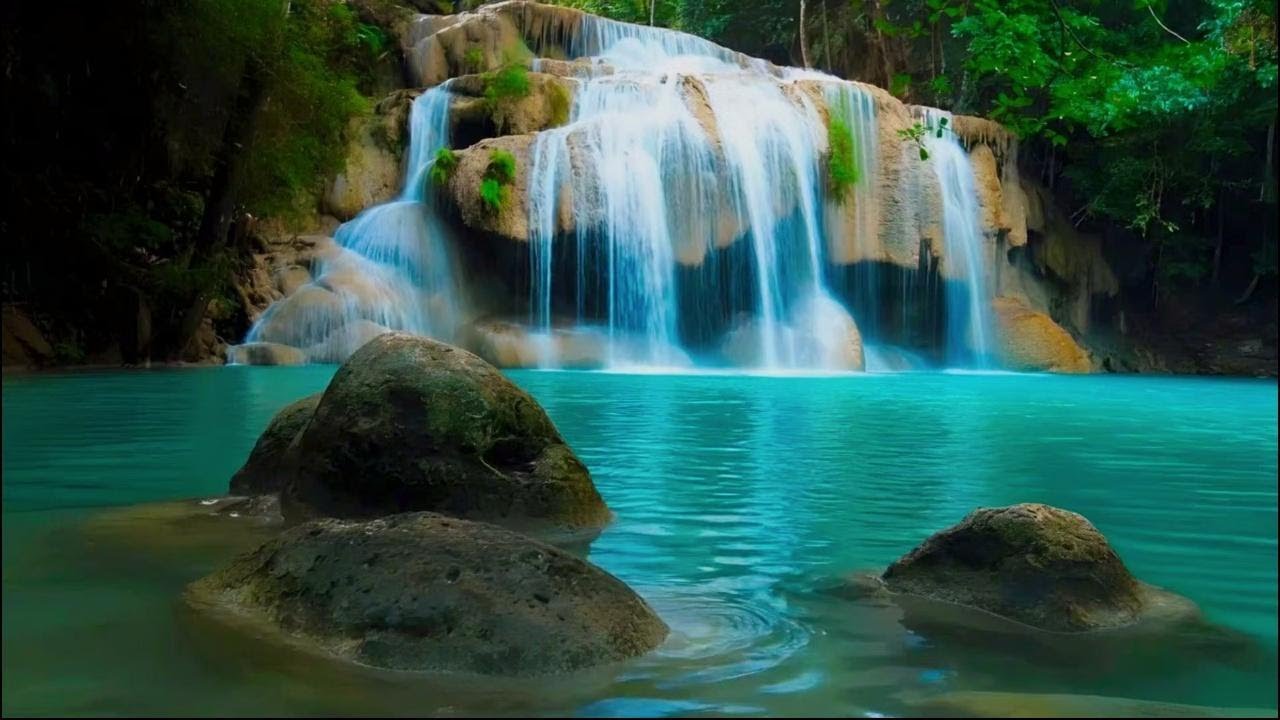 4K-HDR | Waterfall Ambience to Calm Thoughts and Better Sleep | Peaceful Nature Sounds for Deep Rest