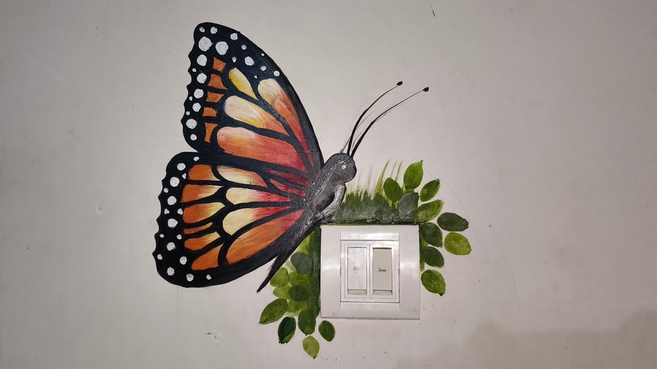 Butterfly🦋wall #painting 🖌️design #viral #trending #video #art #butterfly #explore #youtube #trend  