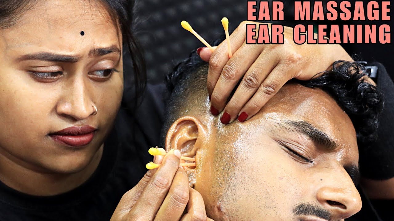 Satisfying Ear Massage & Ear Cleaning by Barber Girl Pakhi | Head Massage & Loud Neck Cracking |ASMR