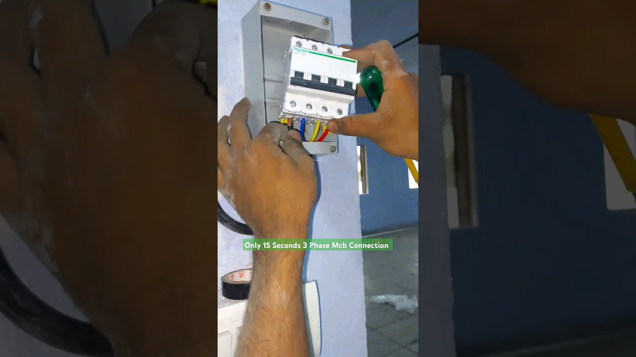 Mcb line 3 Phase Connection #viralvideo #viralshort #yt #mcb #electric #electrical