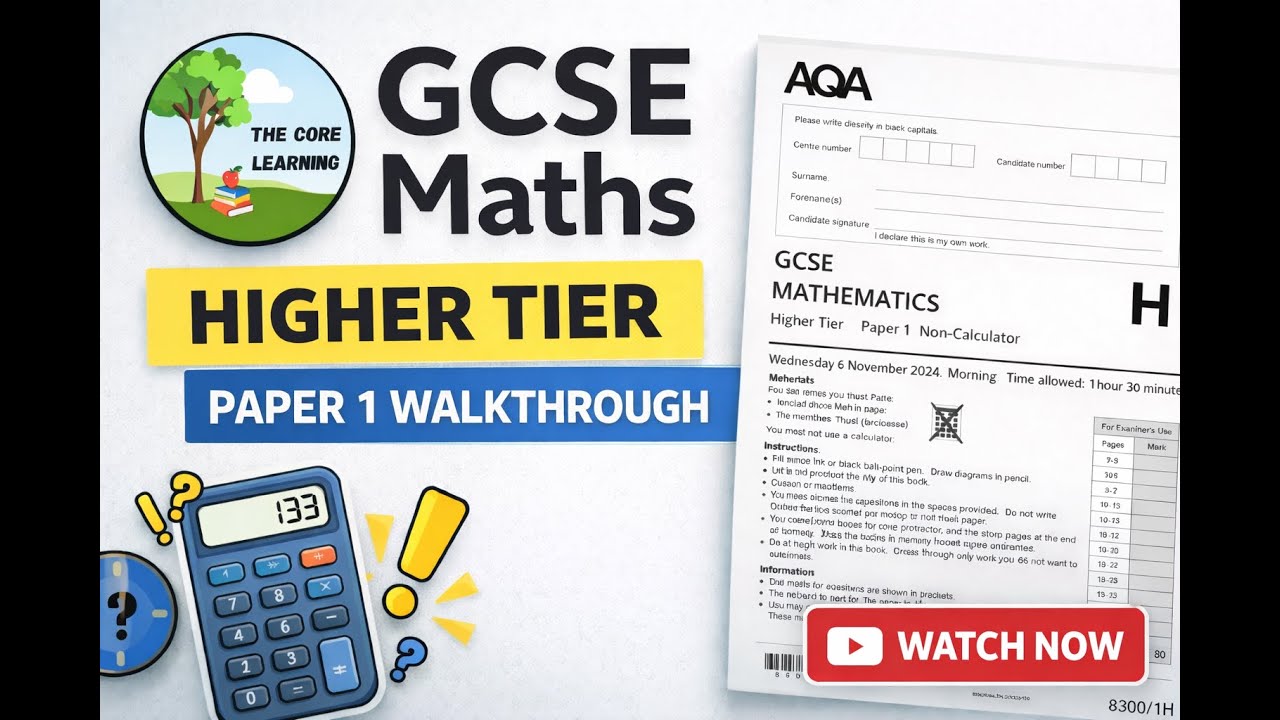 GCSE Maths Higher – November 2024 Paper 1 (Non-Calculator) | FULL Walkthrough