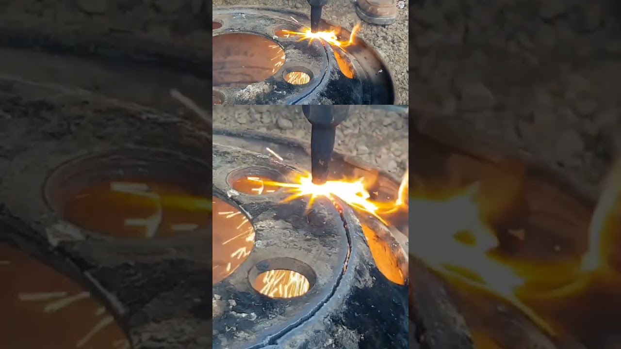 Truck wheel rim cutting #repairing #workshop #truckwheel
