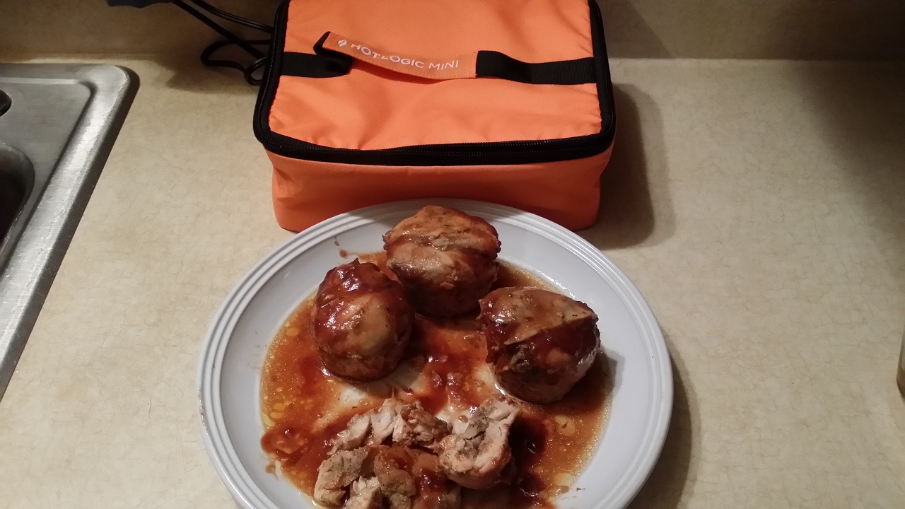 Cup Cake Chicken Cooked in Hot Logic Mini Personal Portable Oven Slow cooker