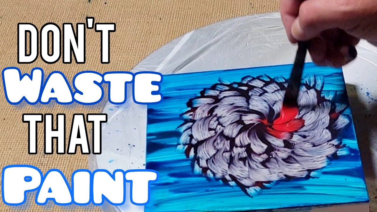 💕NEW! Use Your Leftover Paint For This Technique.  Acrylic Paint Pouring.