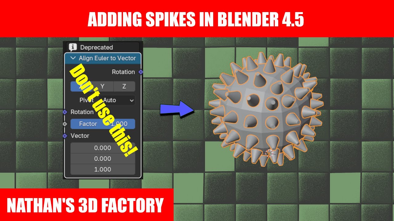 Blender Tutorial: Adding Spikes in Blender 4.5 | Nathan's 3D Factory