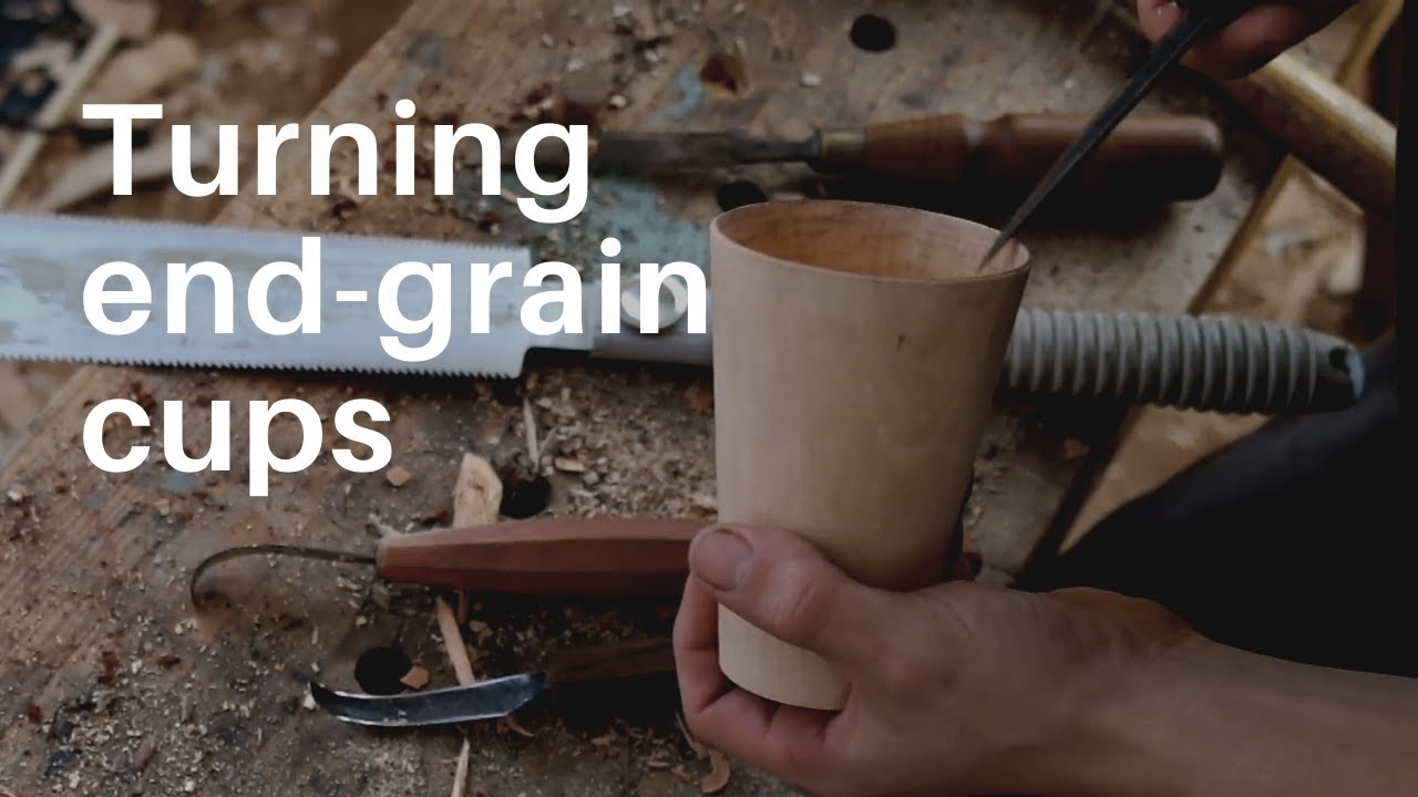 Pole-lathe turning diary ep.4: (Yoav Elkayam inspired) Endgrain cup - Greenwoodworking ASMR