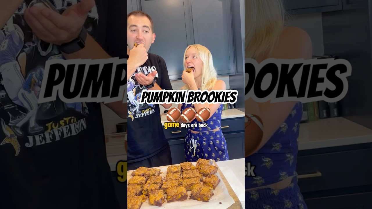 These pumpkin brookies are a guaranteed crowd pleaser for any game day! 