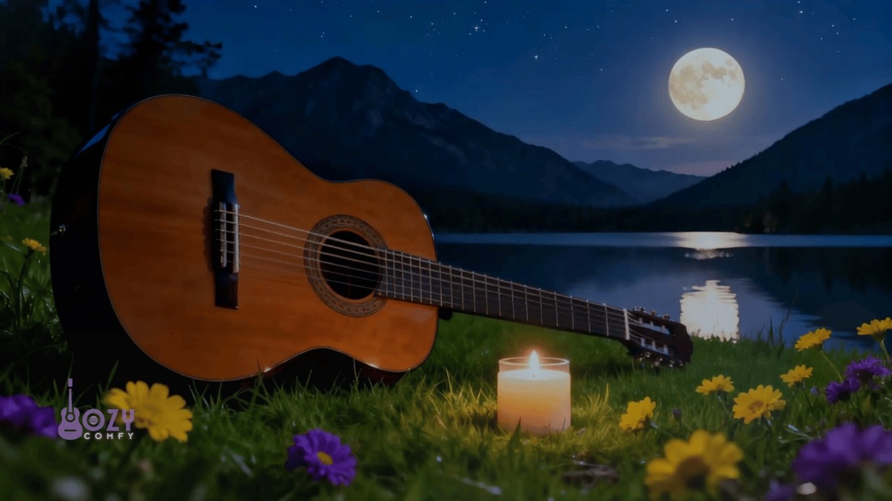 Moonlight Peaceful Night Harmony • Soothing Acoustic Relaxation | Dozy Comfy