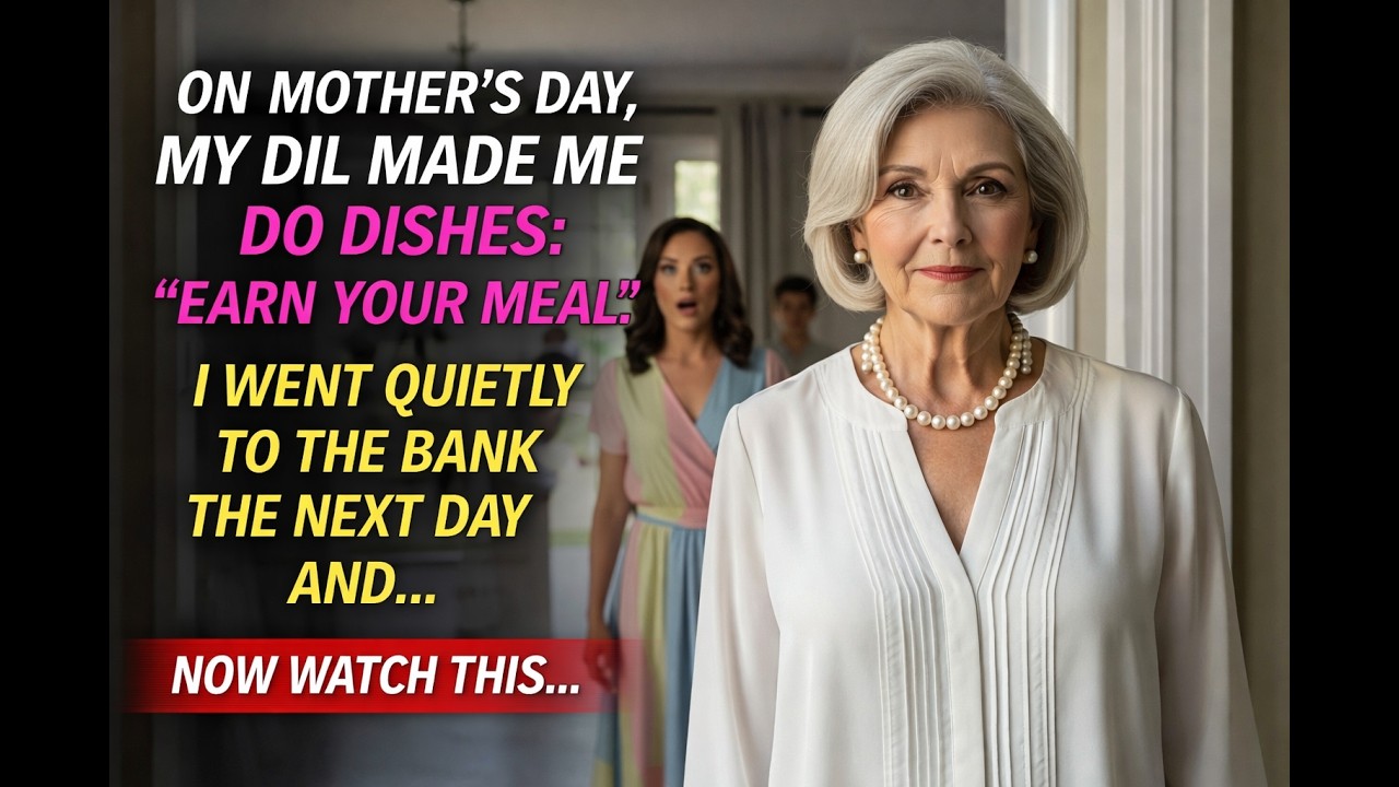 On Mother’s Day, my DIL made me do dishes: “Earn your meal.”