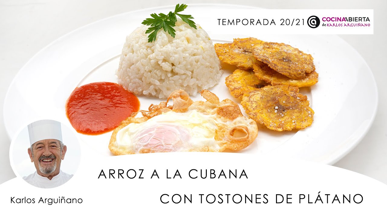 Arroz a la cubana con tostones de plátano 😉​👨🏻‍🍳​ Cocina Abierta de Karlos Arguiñano