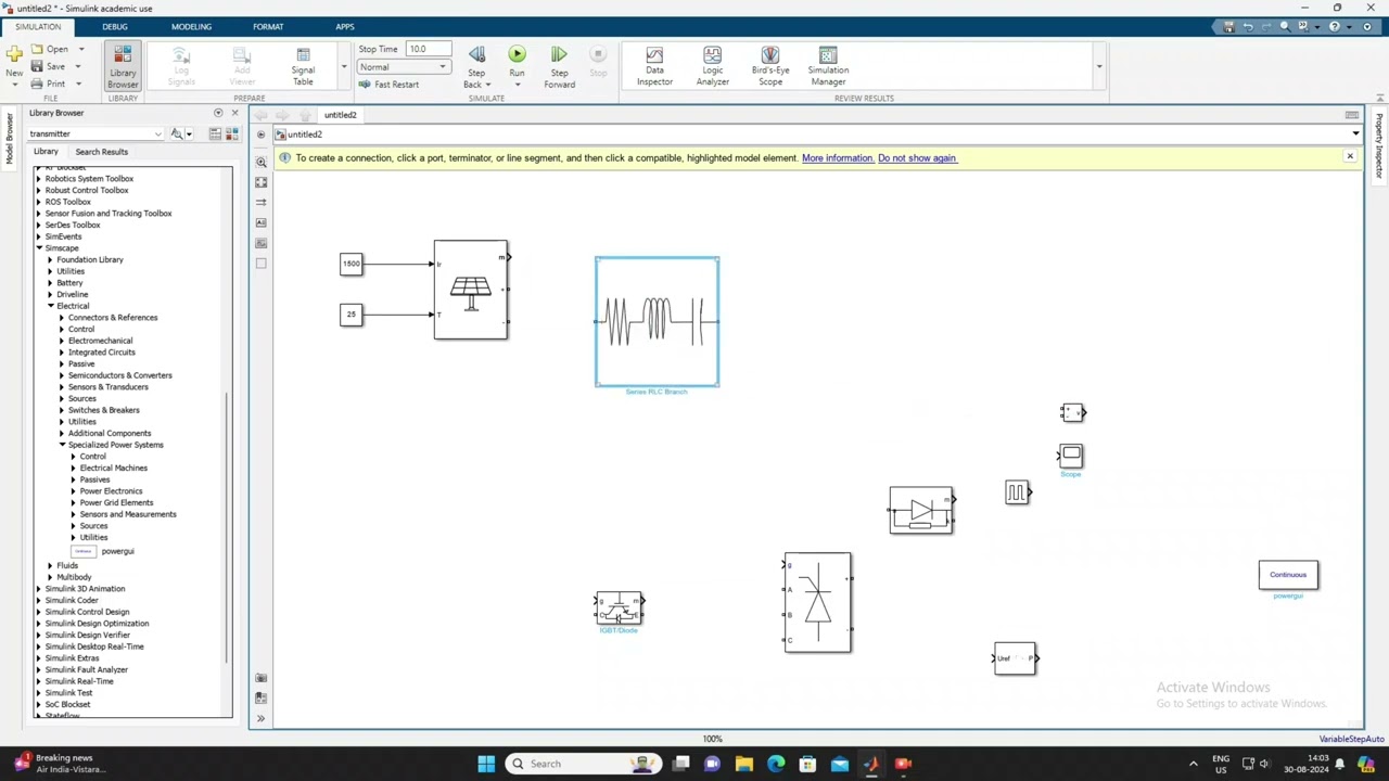 Solar Power Generation using MATLAB ( Simulink)
