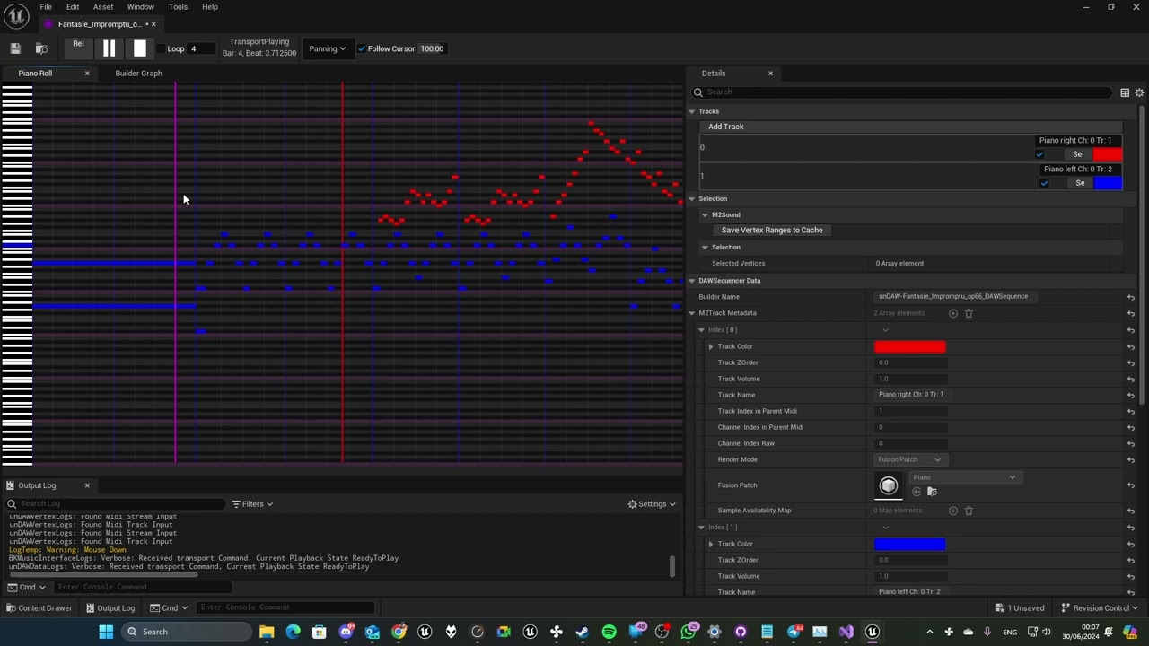 [unDAW] note playback visualization in pianoroll widget