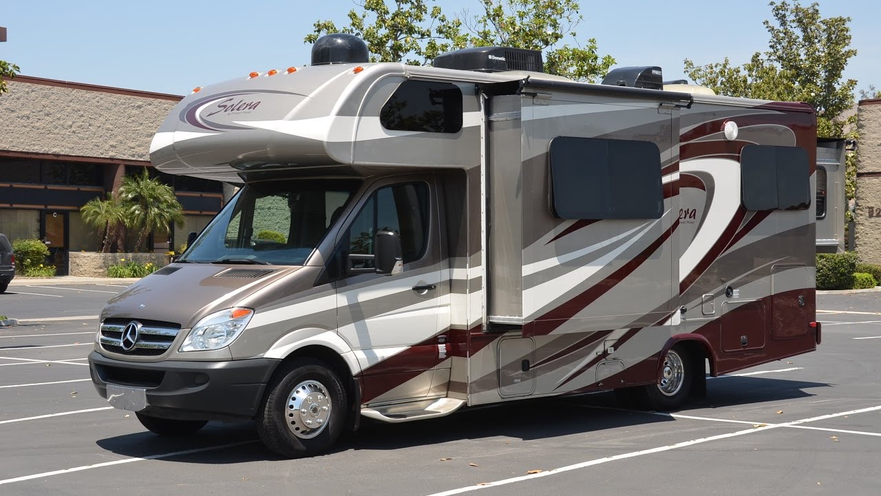 2014-2015 C-class Mercedes Benz Turbo Diesel RV Tour Forest River Solera 24D Review Video Blog