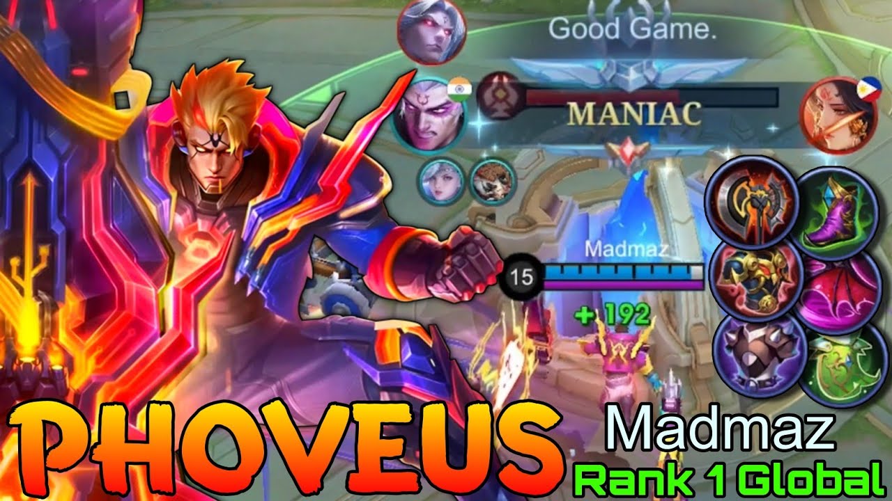 MANIAC Phoveus Monster Offlaner - Top 1 Global Phoveus by Madmaz - Mobile Legends