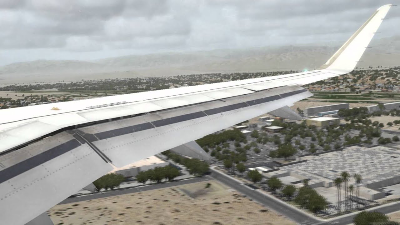FSX AMAZING GRAPHICS | A320 Landing Palm Springs | Core i7 @ 3.4 GHz