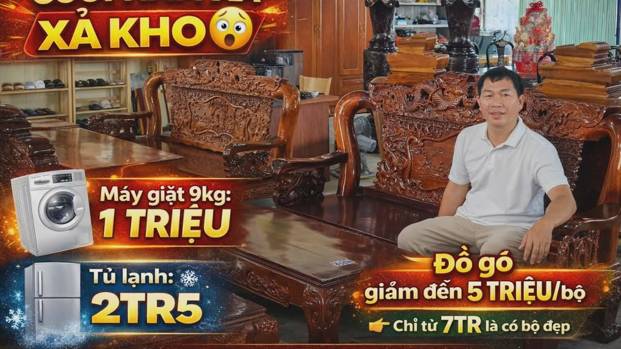 CUỐI NĂM BÁN máy Giặt 9kg 1 triệu, Tủ Lạnh 2tr5, Đồ gỗ giảm đến 5 triệu 1 bộ từ 7tr là có