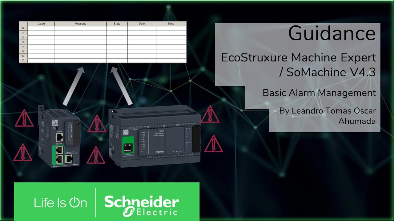 EcoStruxure Machine Expert / SoMachine — как создать базовое управление тревогами для визуализаций