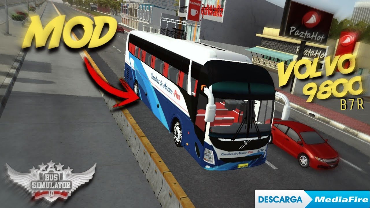 MOD del VOLVO 9800 (Autodelta B7R) en BUS SIMULATOR INDONESIA 🚌 +Skin